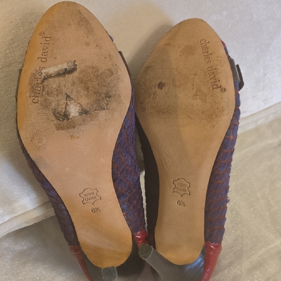 Charles David Red and Purple Heels Elegant Design - Picture 10 of 12